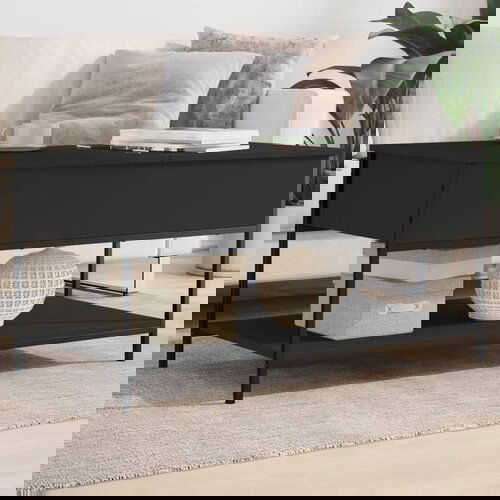 vidaXL Stolić za kavu crni 100 x 50 x 50 cm konstruirano drvo i metal Cijene