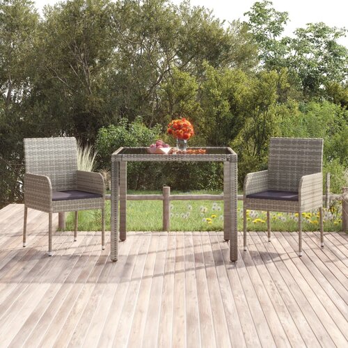 The Living Store Vrtni stoli z blazinami 2 kosa poli ratan sive barve - Vrtni Stol, (21469424) Slike