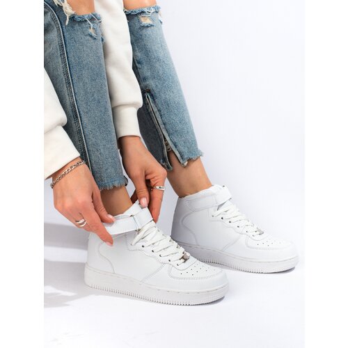 SHELOVET Women&amp;#039;s White High Sneakers Slike