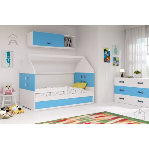 BMS Group Otro&amp;scaron;ka postelja Domi-1 - 80x160 cm - bela/modra Slike