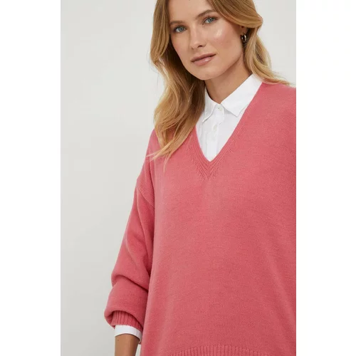 United Colors Of Benetton Volnen pulover ženski, roza barva