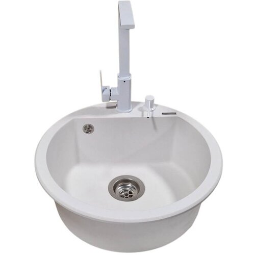  set sudopera sa slavinom i sifonom lena bela + elegance bela slavina + beli ugradni dozer Slike