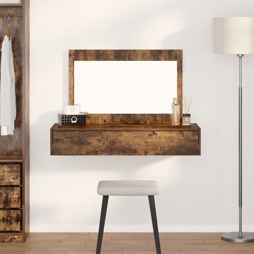 vidaXL Dimljeni hrast Masivna hrastovina 100 x 40 x 70 cm Ogledalo Cijene