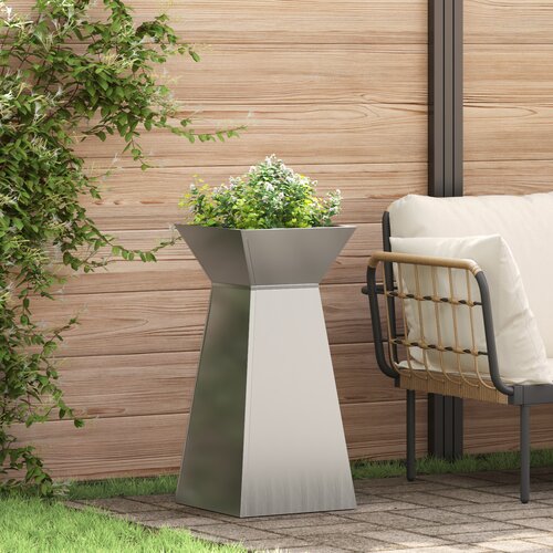 VidaXL Stojalo za sadilnik Galvanizirano jeklo 35 x 35 x 73 cm Slike