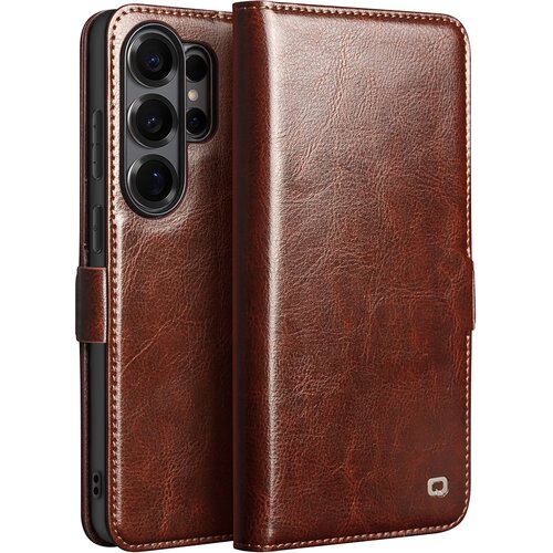 QIALINO Vintage denarnica etui Galaxy S26 Ultra, video stojalo, Rjava, (5000274828) Slike