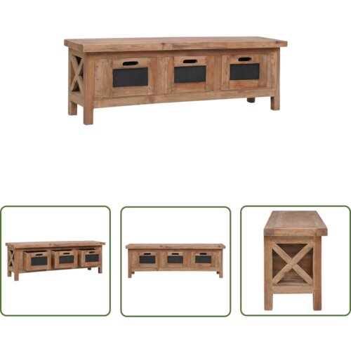 The Living Store TV omarica s 3 predali 120x30x40 cm trden mahagonij - TV Omarica, (21738283) Cene