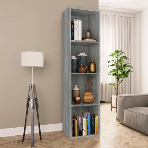 VidaXL Knjižna/TV omara siva sonoma 36x30x143 cm inženirski les Slike