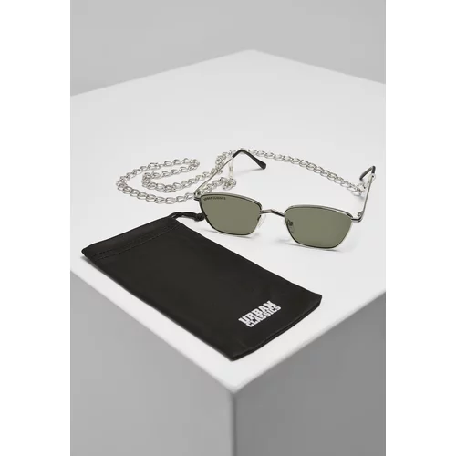 Urban Classics Accessoires Sunglasses Kalymnos with chain silver/green