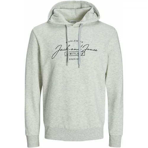 Jack & Jones Sweater majica 'JJFERRIS' crna / bijela melange
