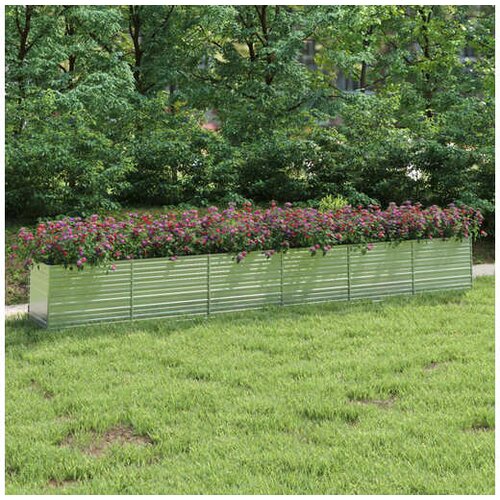  Visoka greda 600x80x77 cm pocinkano jeklo srebrna Slike