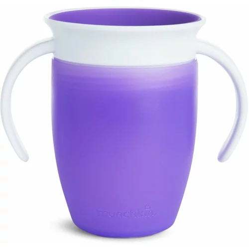 Munchkin Miracle 360° šalica za učenje pijenja s ručkama Purple 6 m+ 207 ml