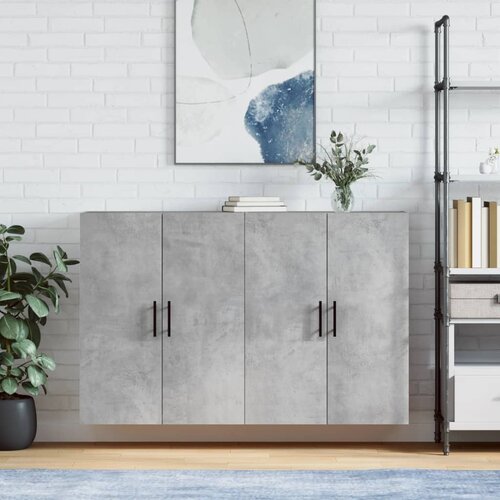 The Living Store Stenska omarica 2 kosa betonsko siva 69,5x34x90 cm - Stenska Omara, (21430692) Slike