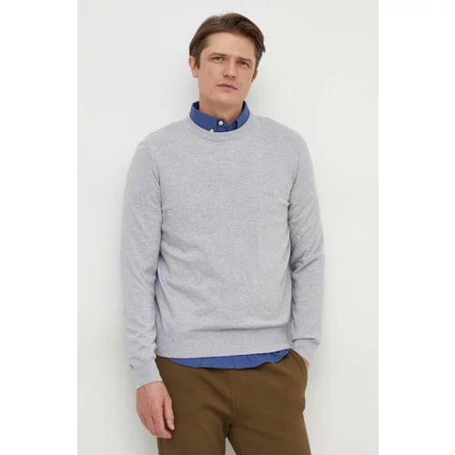 Boss Pamučni pulover boja: siva, lagani