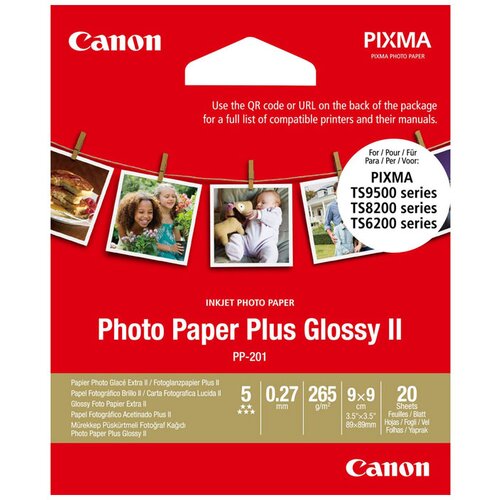 Canon Foto papir PP-201, 8.89 x 8.89 cm, 20 listov, 265 gramov Cene