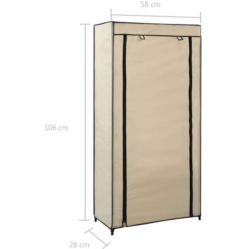 VidaXL 282429 shoe cabinet with cover cream 58x28x106 cm fabric Slike