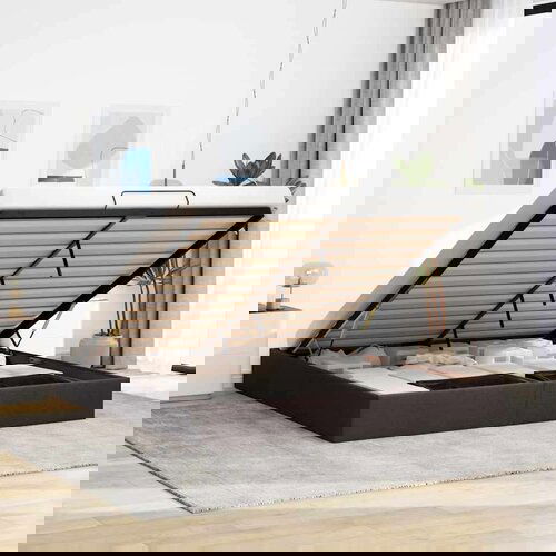 vidaXL Otomanski posteljni okvir brez vzmetnice temno rjava 160x200 cm Cene