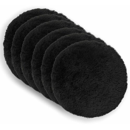  Presvlaka za jastuk 6 pcs HEERLEN Crna &amp;Oslash; 50 cm PV flis Slike
