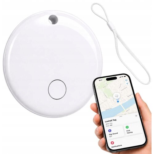 Mini privjesak tražilo ključeva bluetooth gps lokator ios bijeli Slike