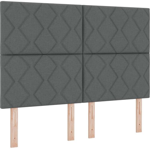  LED okvir za krevet s madracem Tamnosiva 160 x 200 cm Tkanina Slike