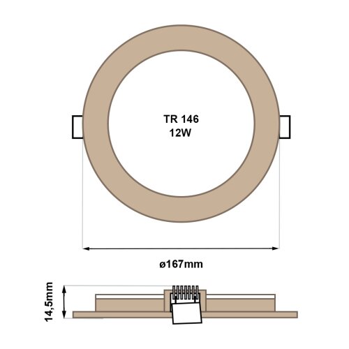  led ugradno svetlo circle LED/12W/230V 4200K, prečnik 16,7 cm, braon Slike