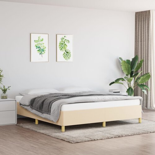 The Living Store Posteljni okvir krem 180x200 cm blago - Box Spring Posteljni Okvir, (21515382) Slike