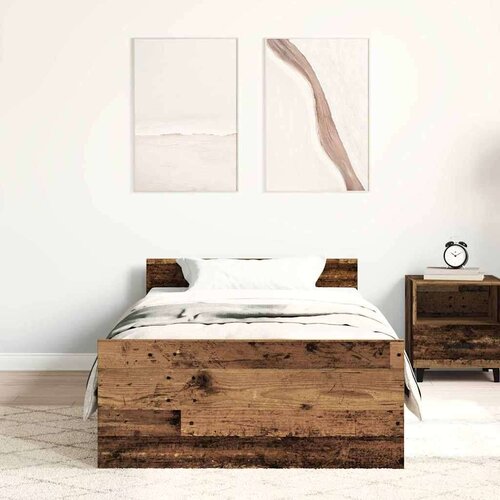 Okvir kreveta bez madraca staro drvo 75x190 cm Slike