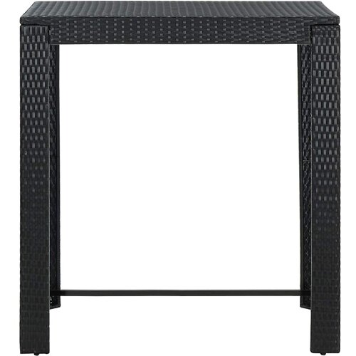  5-dijelni vrtni barski set od poliratana s jastucima crni Crna 100 cm table length Slike