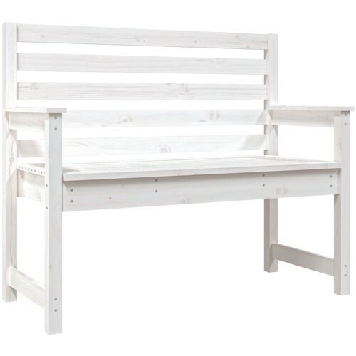 VidaXL Vrtna klop bela 109x48x91,5 cm trdna borovina, (20661835) Slike