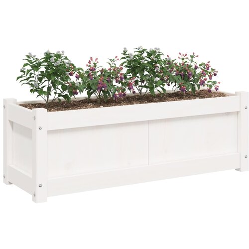  Vrtna sadilica bijela 90x31x31 cm od masivne borovine Slike