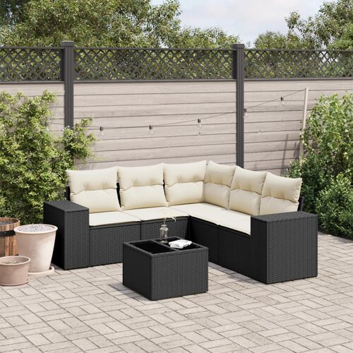  6-dijelni set vrtnih sofa s jastucima crni od poliratana Cijene