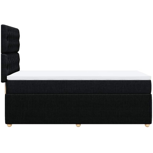  Krevet s oprugama i madracem crni 90x200 cm od tkanine Slike