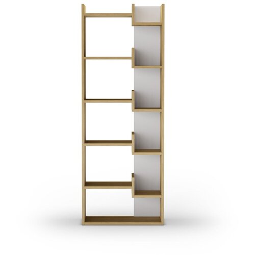 Marckeric Bijela/u prirodnoj boji biblioteka u dekoru hrasta 60,5x162 cm Klapo – Cijene