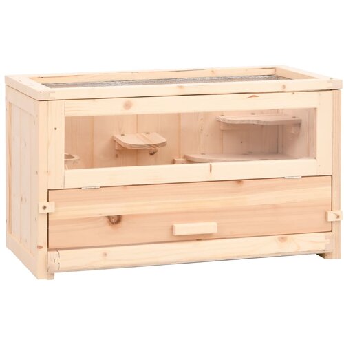 VidaXL Kavez za hrčke 60 x 30 x 35 cm od masivne jelovine Slike