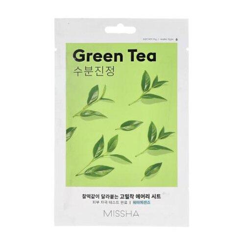 MISSHA Airy Fit Sheet Mask Green Tea maska za obraz suha koža 19 g unisex Cene