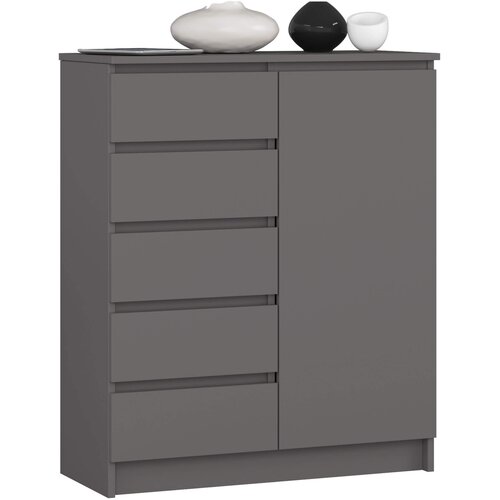 AKORD KOMODA K80 1D 5SZ PK GRAFITNO SIVO, (21703008) Cene