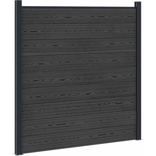 vidaXL Plošča ograje WPC in aluminij Črna, (5000249529) Cene