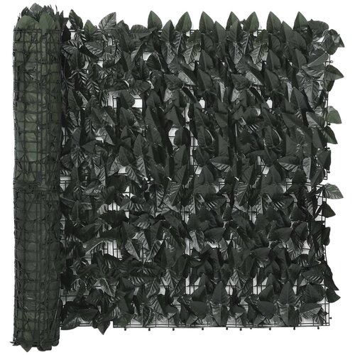 vidaXL Balkonsko platno s temno zelenim listjem 600x75 cm Cene
