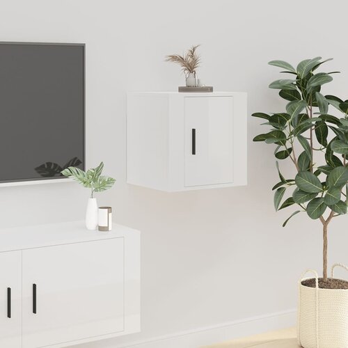 VidaXL Zidni TV ormarić bijeli visokog sjaja 40x34 5x40 cm Slike