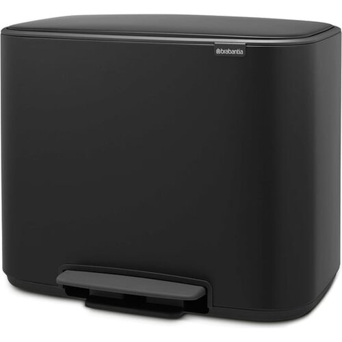 Brabantia Bo kanta za otpad s pedalom 11 L + 23 L s 2 plastična umetka - Matt Black Slike