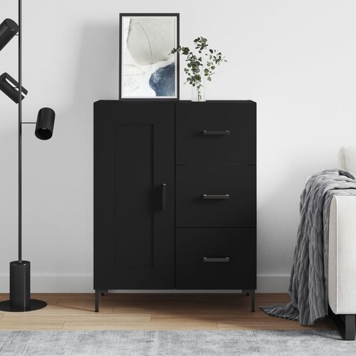 VidaXL Komoda črna 69,5x34x90 cm inženirski les Slike