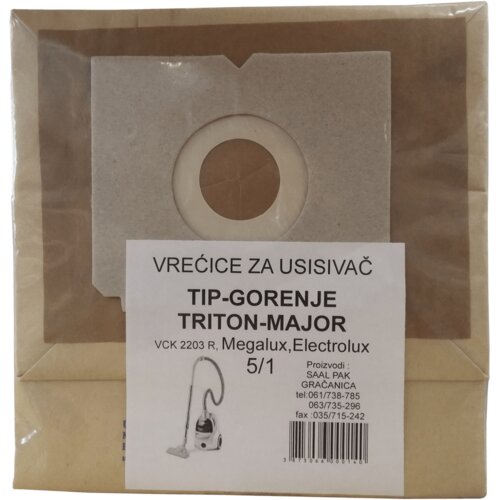 Saal Pak Vrećice za usisivač, Gorenje Triton Major, 14, 5 komada Slike