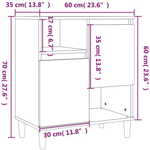  Komoda boja hrasta sonome 60 x 35 x 70 cm od konstruiranog drva Slike