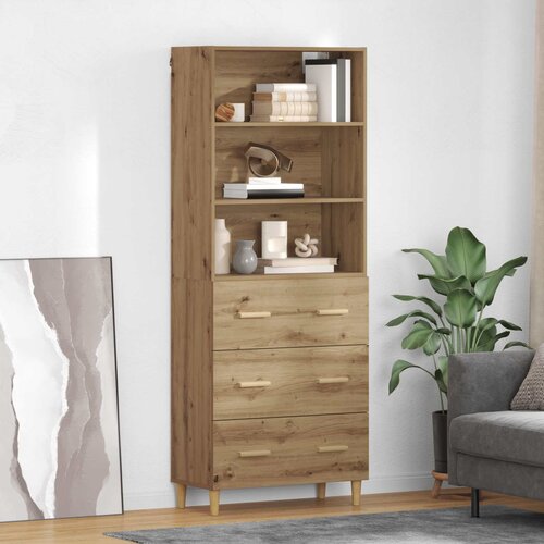 vidaXL Visok predalnik s predalom Umetni hrast 69,5 x 32,5 x 180 cm Cene