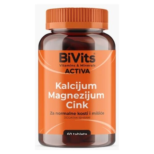 BiVits activa kalcijum + magnezijum + cink, 60 tableta Slike