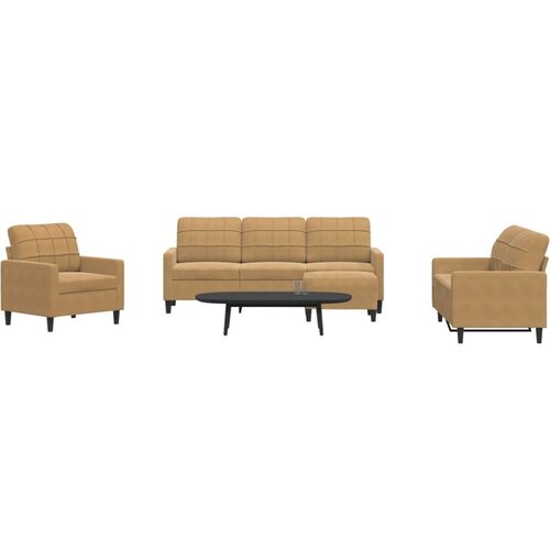 vidaXL 4-dijelni set sofa s jastucima smeđi baršunasti Cene