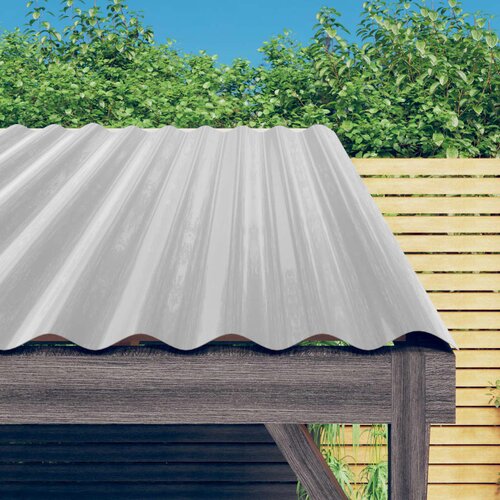 vidaXL Strešne plošče 12 kosov prašno premazano jeklo srebrne 100x36cm Cene