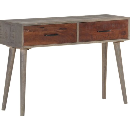 vidaXL Konzolni stol sivi 110x35x75 cm od masivnog grubog drva manga Cijene
