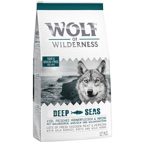 Wolf of Wilderness Ekonomično pakiranje 2 x 12 kg - Deep Seas - riba Slike