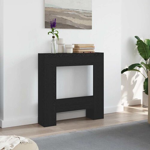VidaXL Okvir kamina crni hrast 81x18x82 cm izrađeno drvo Slike