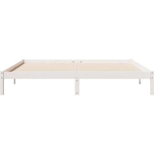 vidaXL Dalj&scaron;i posteljni okvir brez vzmetnice bel 200x220 cm borovina Cene